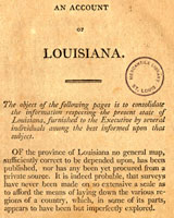 An Account of Louisiana, published by the Departments of State and Treasury in 1803